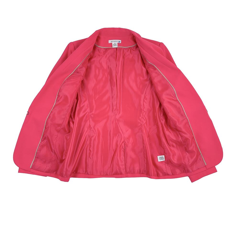 Liz Claiborne Hot Pink Blazer Womens 10 Career Barbie Workwear Bold Bright - Picture 8 of 8